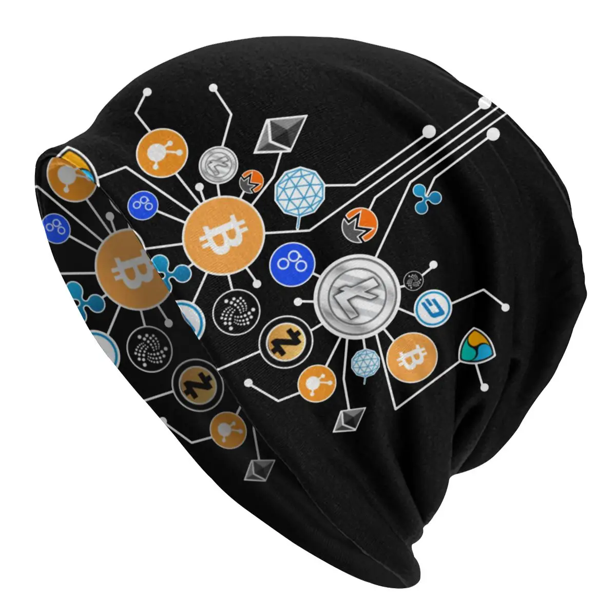 

Cryptocurrency Skullies Beanies Bitcoin Crypto Btc Blockchain Geek Hats Men Women Cap Adult Warm Dual-use Bonnet Knitting Hats