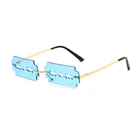 Модные полые Солнцезащитные очки в стиле стимпанк женские солнцезащитные очки без оправы мужские маленькие оправы ретро солнцезащитные очки