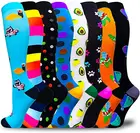 Компрессионные носки для женщин и мужчин, компрессионные носки для циркуляции, до колена, лучше всего подходят для бега, врачей, медсестер, путешествий, езды на велосипеде, диабета