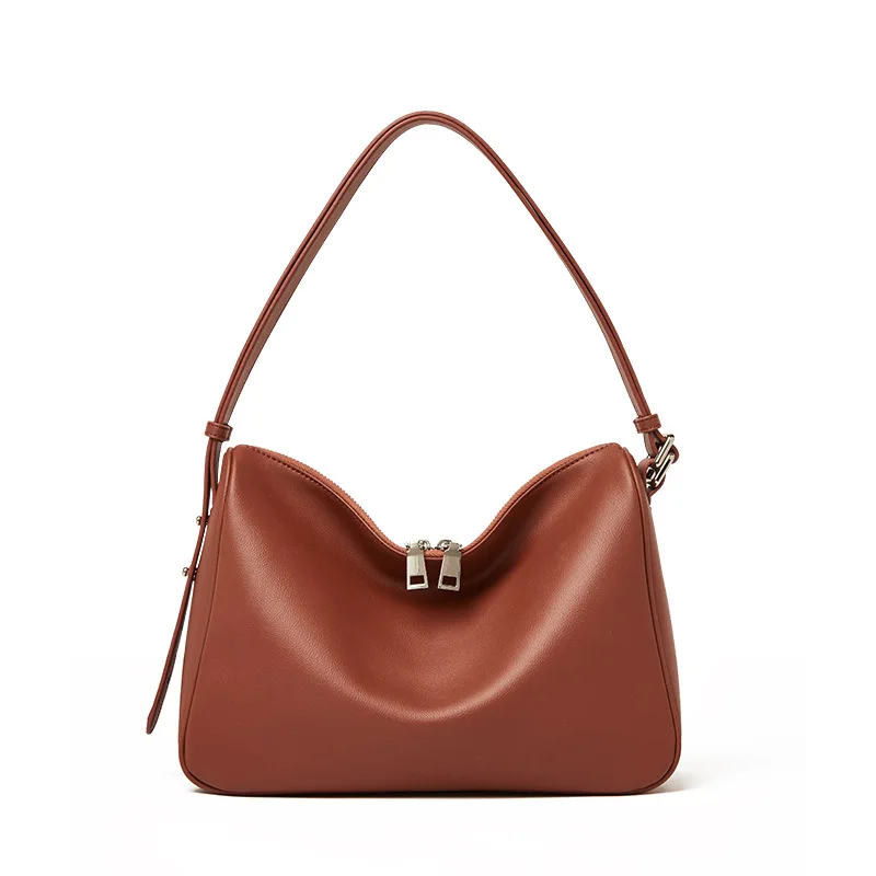2020 Ins Elegant New Trendy Retro Wild Underarm Harmonica Bag Split Leather Women Handbag Solid Color Ladies Shoulder | Багаж и сумки