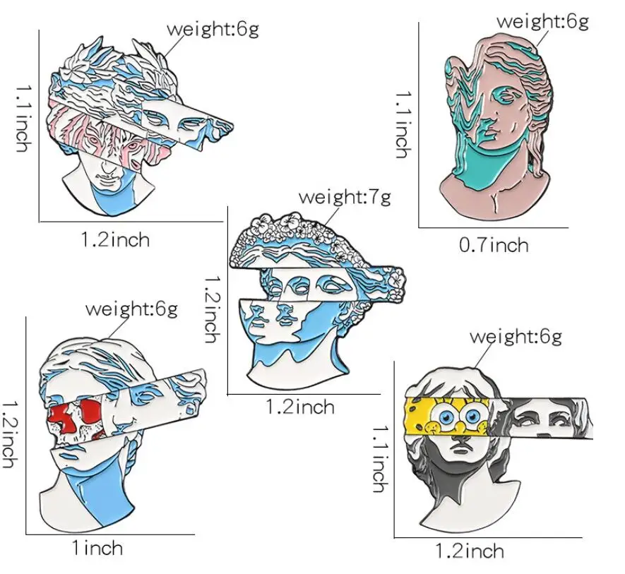 Эмалированные булавки с раздельной головкой скульптура искусство лацкан
