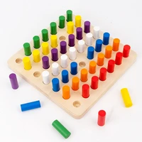 wooden cylinder blocks color sorting toys montessori peg board early learning aids children kids educational jouet en bois