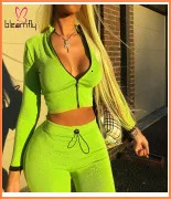 Женские спортивные костюмы, Лоскутная куртка с капюшоном и штаны для бега, неоновый спортивный костюм, одежда для дня рождения для женщин, подходящие комплекты