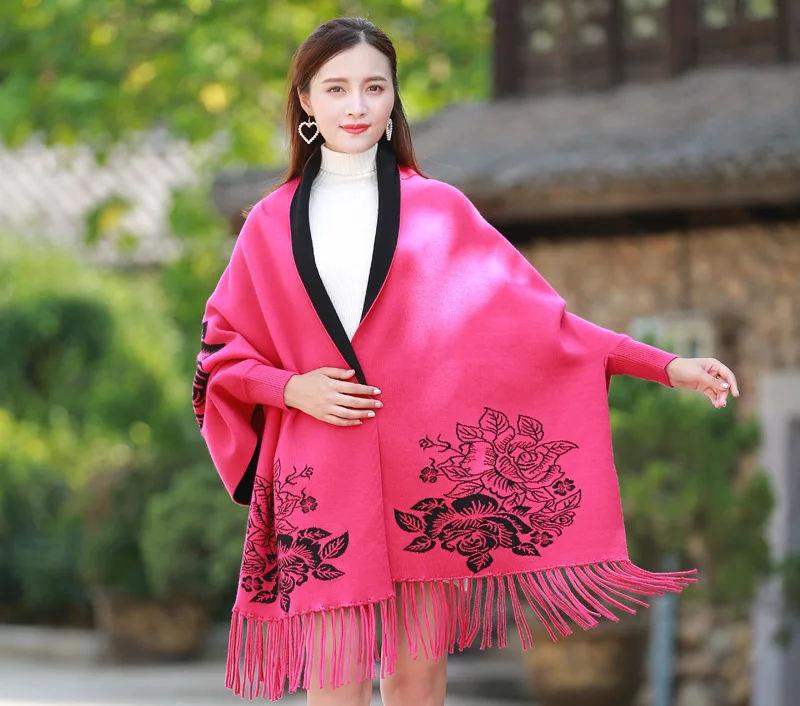 Брендовый зимний женский шарф Женское шерстяное черное красное кашемировое