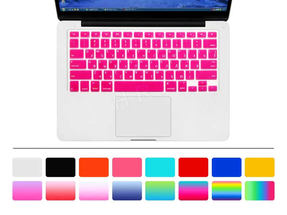 Тонкая защитная пленка HRH с русской клавиатурой США для Macbook Air Pro Retina чехол