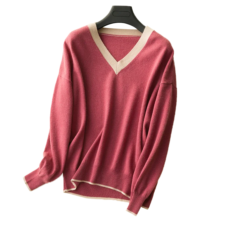Высококачественный осенний кашемировый свитер женские пуловеры вязаный с