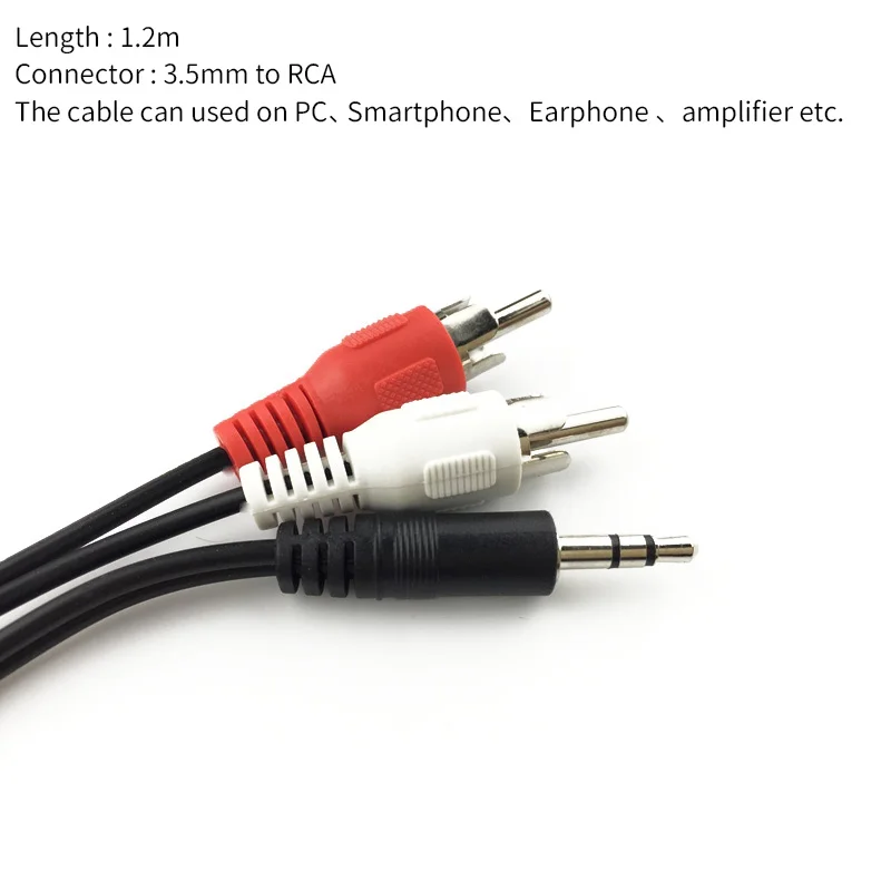Аудиокабель UNISIAN RCA 1 м 3 5 мм стерео на 2 Y аудиокабель с разъемом линия динамика для