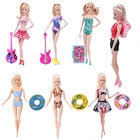 Купальник для Барби, кольцо для плавания, игрушечная гитара, рюкзак, подходит для Барби, аксессуары для одежды нашего поколения, кукольный дом lol, распродажа