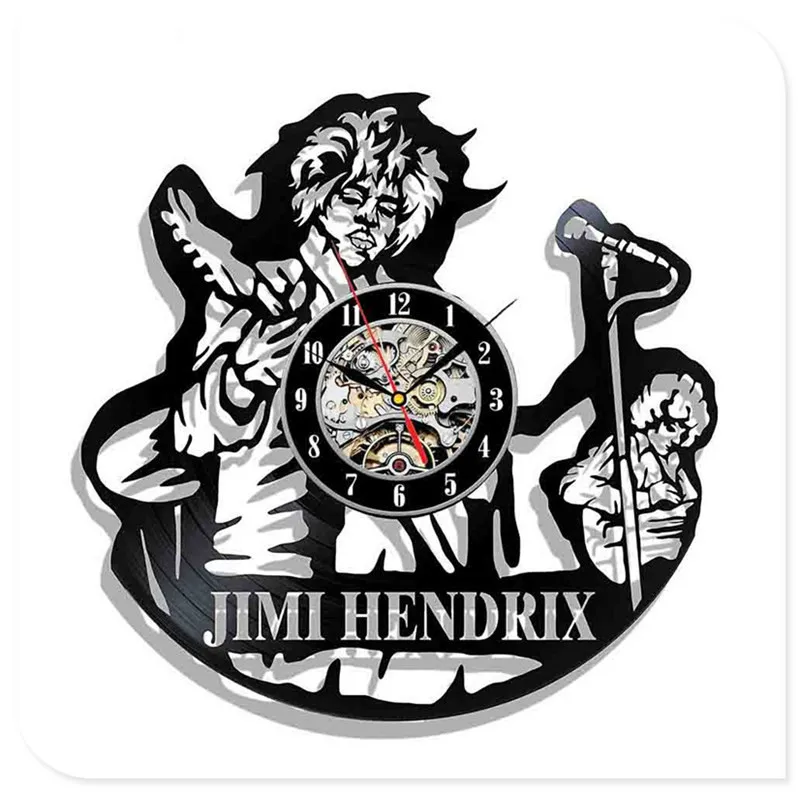 20 Jimi Hendrix 3D ручной работы художественное зеркало настенные часы виниловая запись наклейка для стены в виде часов домашний декор поддержка Прямая - Цвет: 20