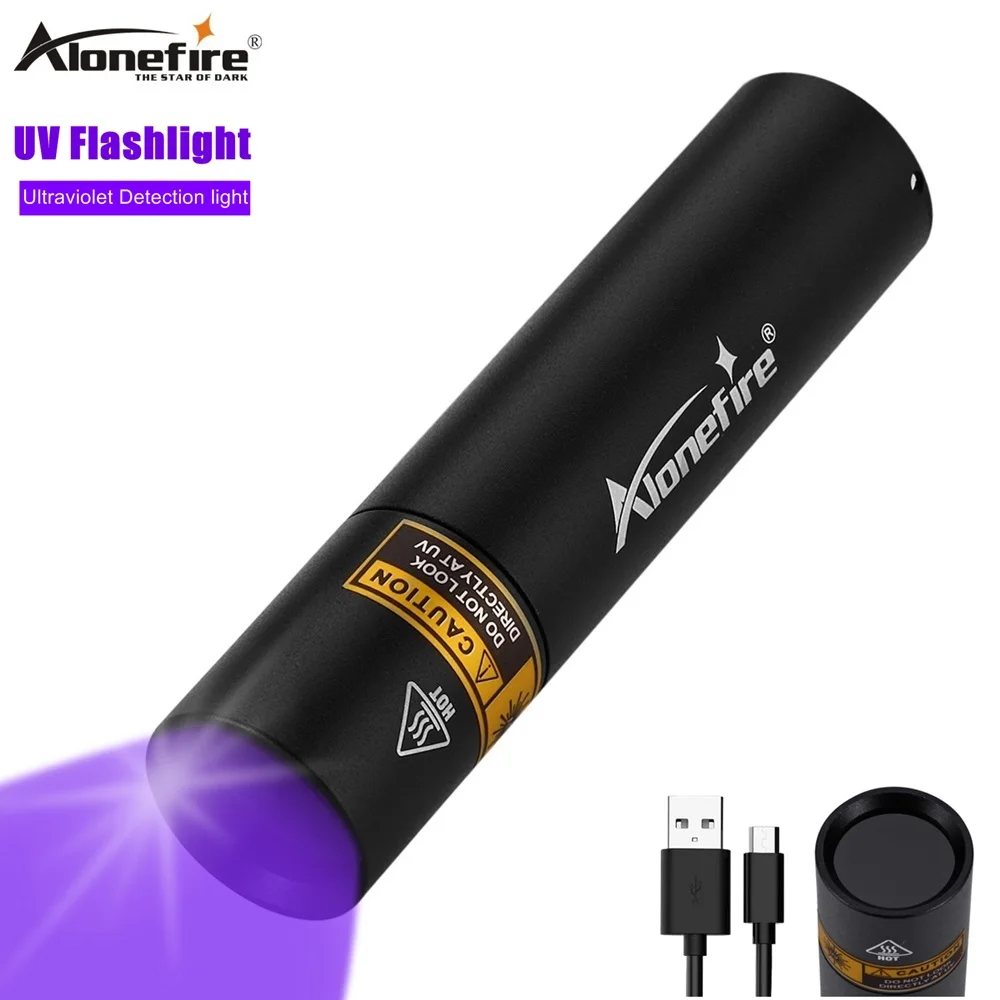 Светодиодный УФ фонарик Alonefire SV15 фонарь 365 нм с зарядкой от usb невидимый