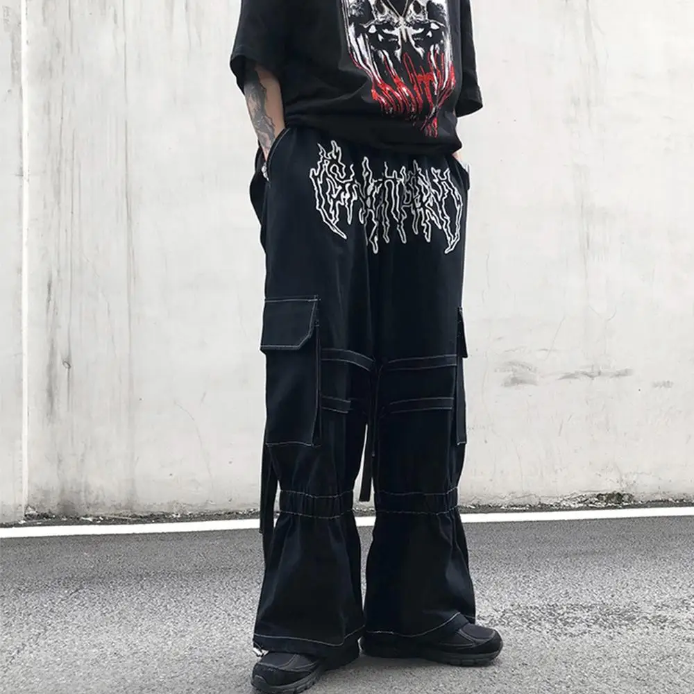 Брюки карго April MOMO с лентами в стиле хип хоп тактические функциональные модные