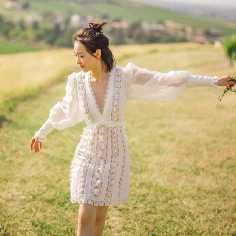 2019 модное осенне-весеннее платье для подиума женское Открытое сексуальное с