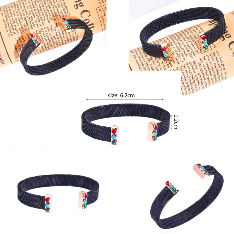 Цветной камень из нержавеющей стали для женщин браслет серьги кольцо ожерелье