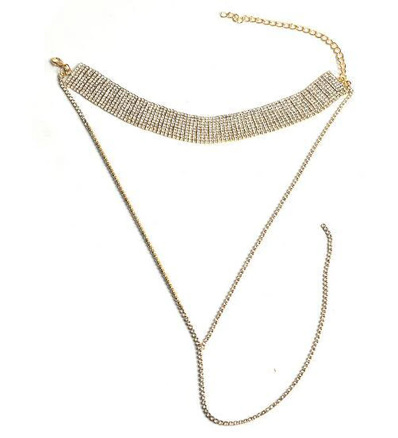 Стразы чокер кристалл драгоценный камень роскошный воротник массивное ожерелье