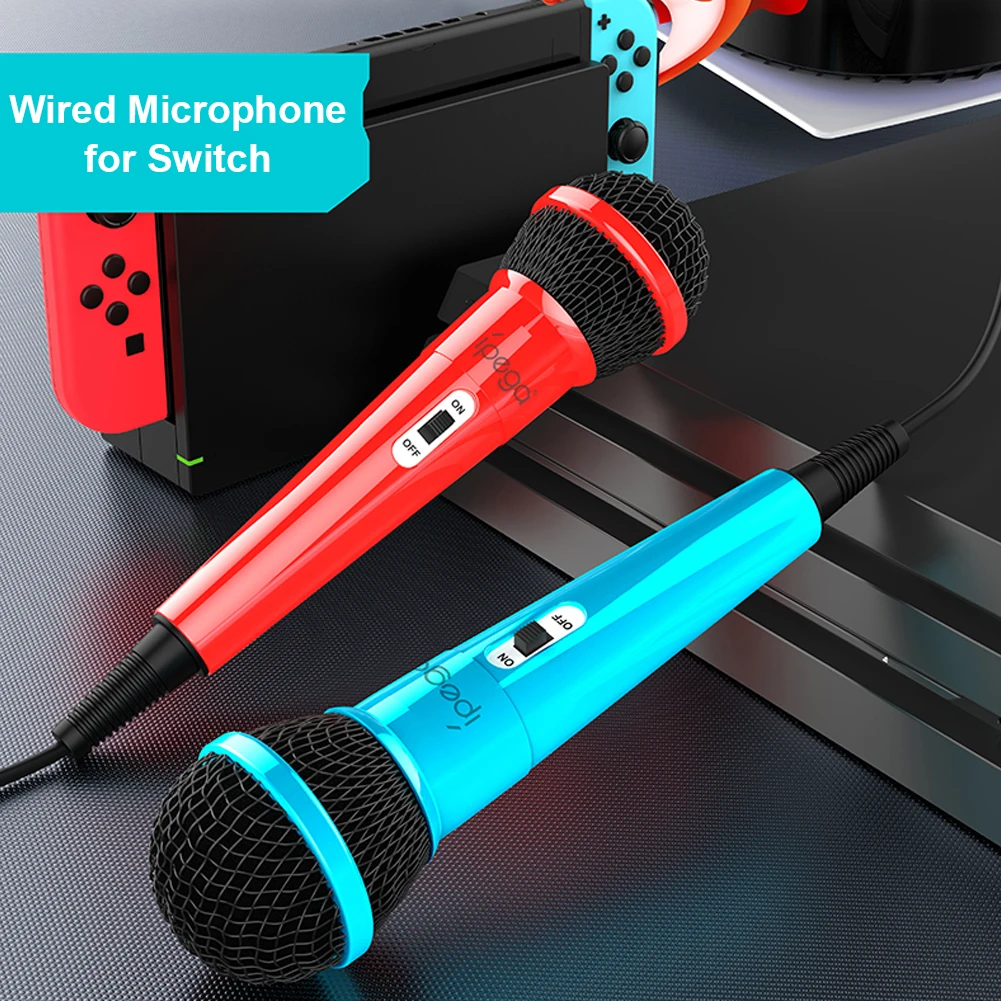 

2pcs 3.5mm Wired Microphones Handheld Karaoke Mic with Dual 3.5mm Jack to USB Adapter for Nintendo Switch PS5 PS4 XBox One PC
