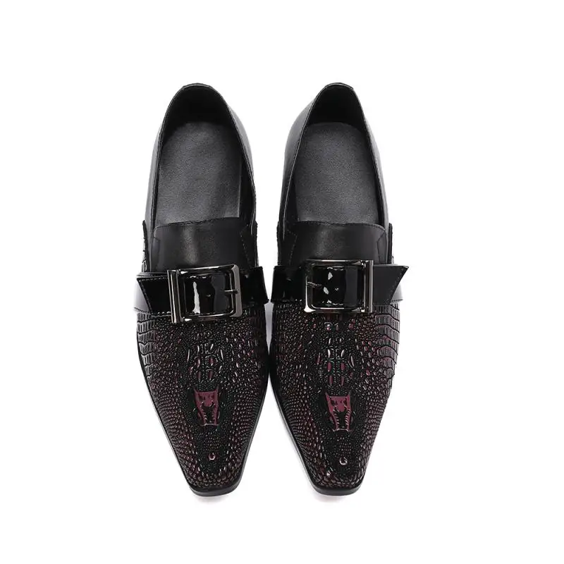 Новинка Роскошные мужские кожаные туфли ручной работы с тиснением под крокодила