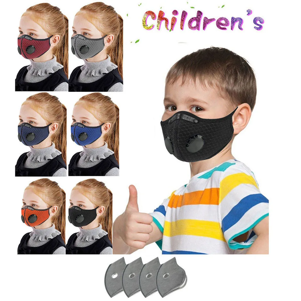 1 шт. и 4 фильтрами детская Маска дыхательный клапан утепленные смога маска теплая