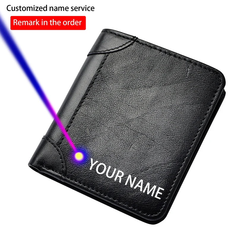 Роскошный черный кошелек из натуральной кожи с передним карманом Мужской