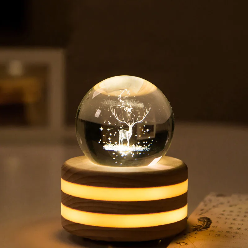 

Креативный хрустальный шар, дневная музыкальная шкатулка, светодиодный ночсветильник, подарок девочке на день рождения, Рождество, Новый Г...