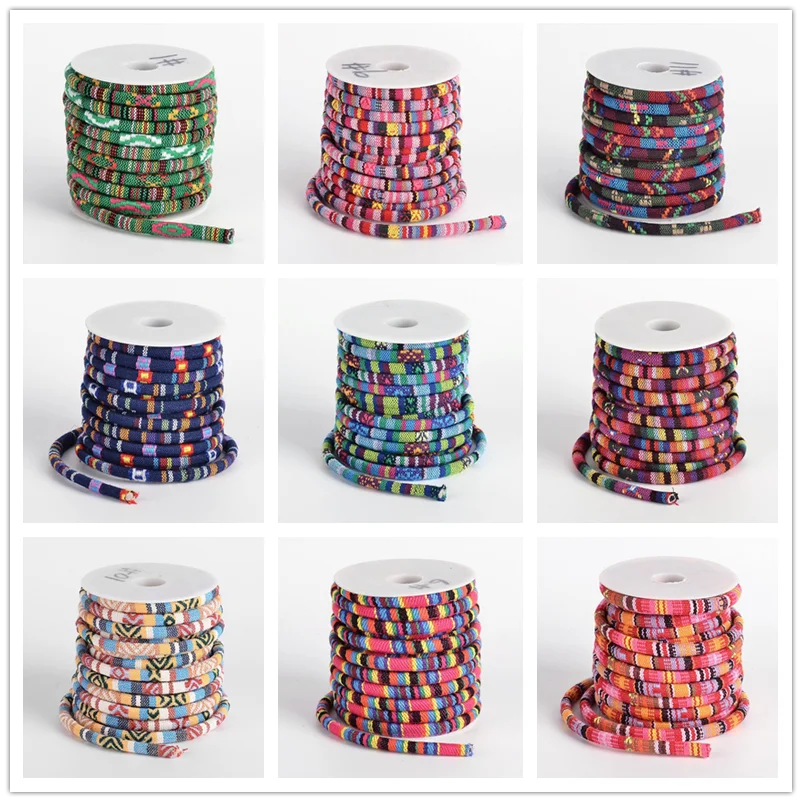 Цветной шнур в этническом стиле 7x5 мм полиэстровый для материалы изготовления