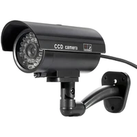 hontusec fake camera bullet dummy fake surveillance security cctv camera indoor outdoor with one led light security alert black