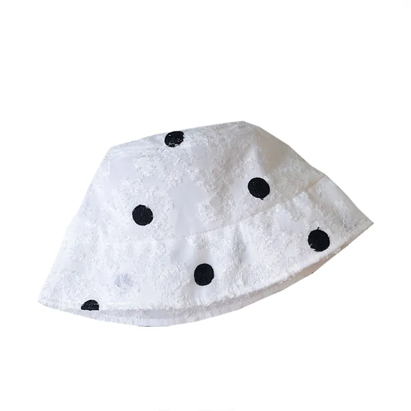 

Spring Summer Dot Black White Bucket Hat Women Fashion Casual Spliced Fishing Hats Sun Protectors Caps Outdoors Street 56-58cm