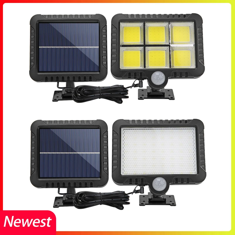 2 шт. COB светодиодный уличный светильник для гаража безопасность солнечный PIR