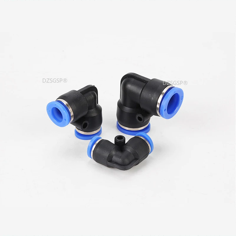 Пневматические L-образные плсатиковые быстроразъемные фиттинги с наружным