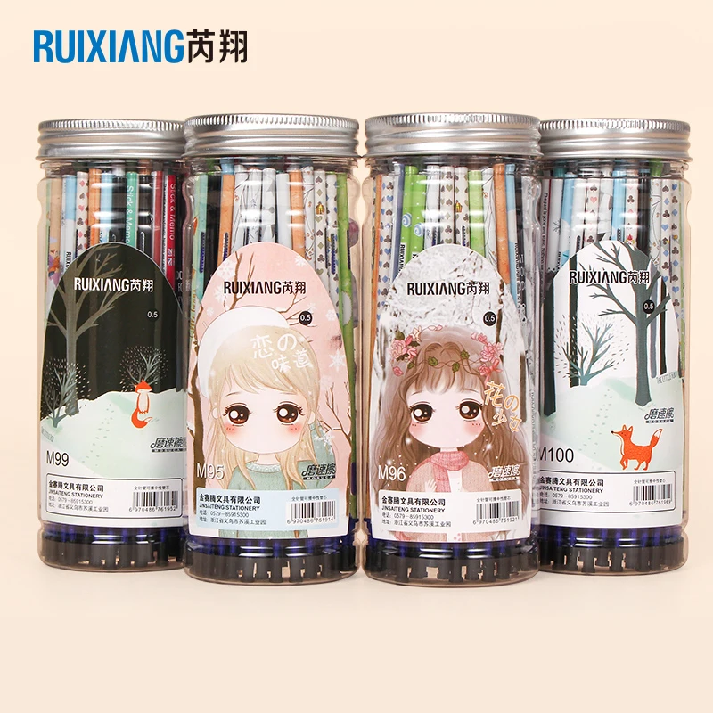 60 шт/банка Ruixiang 0 5 мм стержни для стираемой гелевой ручки корейские кавайные