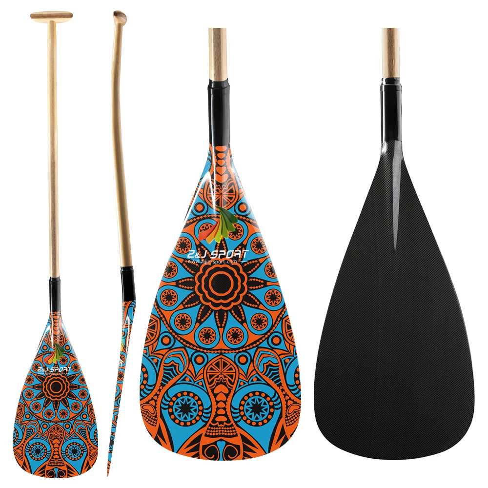 ZJ спортивные Гавайи Тип Лидер продаж Гибридный Аутригер каноэ весло с графикой