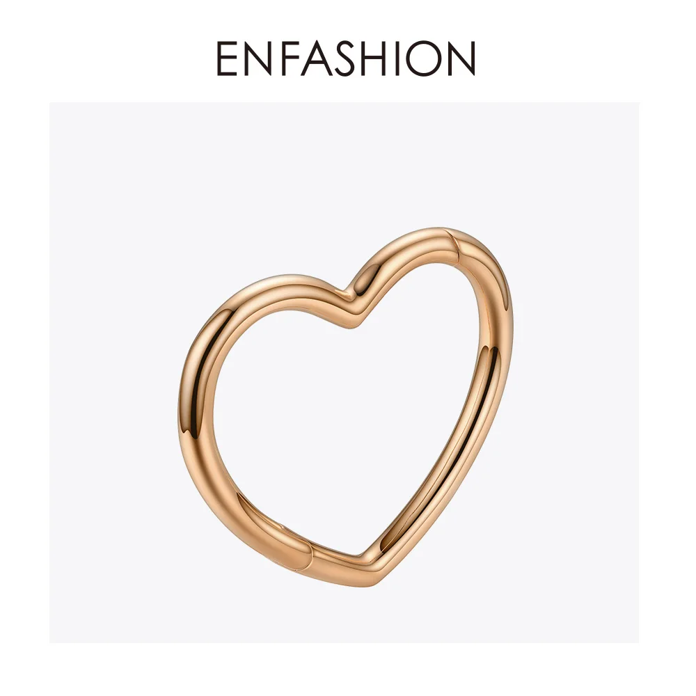 Rose gold color ENFASHION Браслет-манжета в форме сердца для женщин, аксессуары золотого цвета, латунные браслеты, модное ювелирное изделие, подарки для друзей, Pulseira BC2006 - Окраска металла: Rose gold color