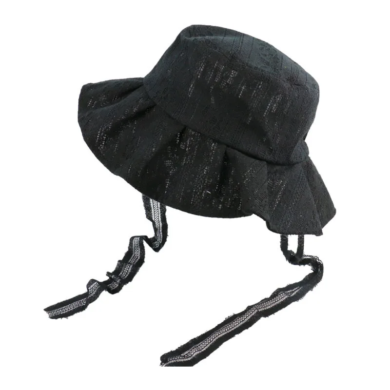

Fashion Sunshade UV Protection Hat Spring And Autumn White Lace Leisure Seaside Holiday Sunbonnet Visor Caps Fisherman Hat Girls