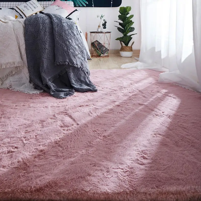 INS нескользящий напольный коврик моющийся искусственный мех мягкий плюшевый для