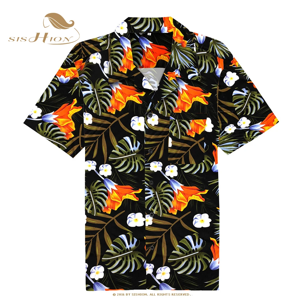 

2021 New Toucan Floral Print Men Shirt ST124 Short Sleeve Palm Springs Cocktail Button Up Shirts camiseta hombre