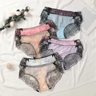 Трусы женские кружевные однотонные с вышивкой, женские трусики, 8 шт.