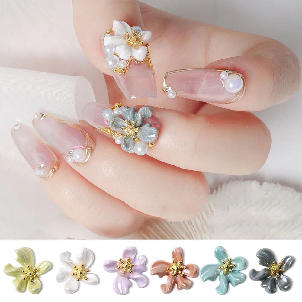 

Spring And Summer Nail Art Flower Jewelry Bright Color Five Petals Flowers Exquisite Fairy Flowers Nail Decoration