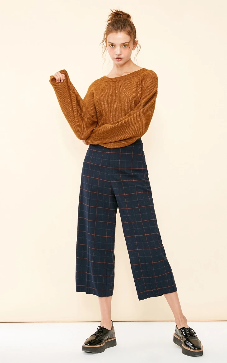 Vero Moda Новые брюки женские поступления повседневные клетчатые широкие укороченные брюки | 31836J528