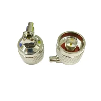 1pc n male plug ra rf coax connector right angle 90 degree solder for rg405 086 nickelplated new wholesale new