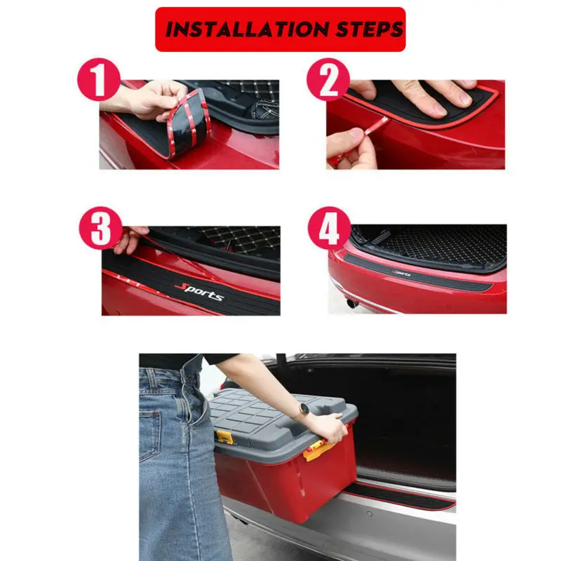 Rear Door Sill Strip Rubber Sill Bumper Car Cover Guard Pad Protector 90cm