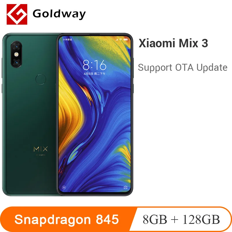 Xiaomi Mi MIX 3 смартфон с восьмиядерным процессором Snapdragon 845 ОЗУ 8 ГБ ПЗУ 128 3200 мАч 6 39