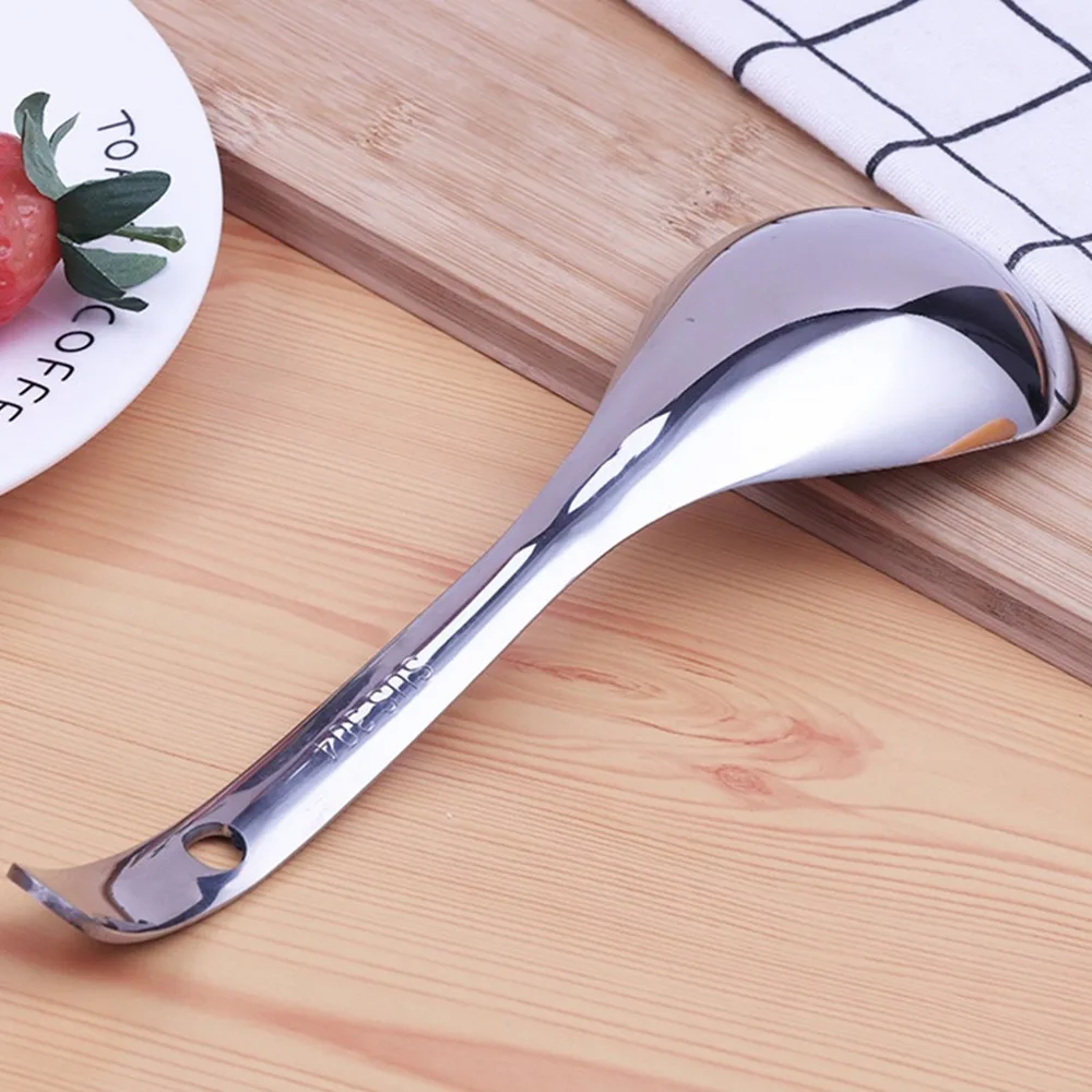 Практичная большая ложка из нержавеющей стали бытовая суповая Круглые ложки