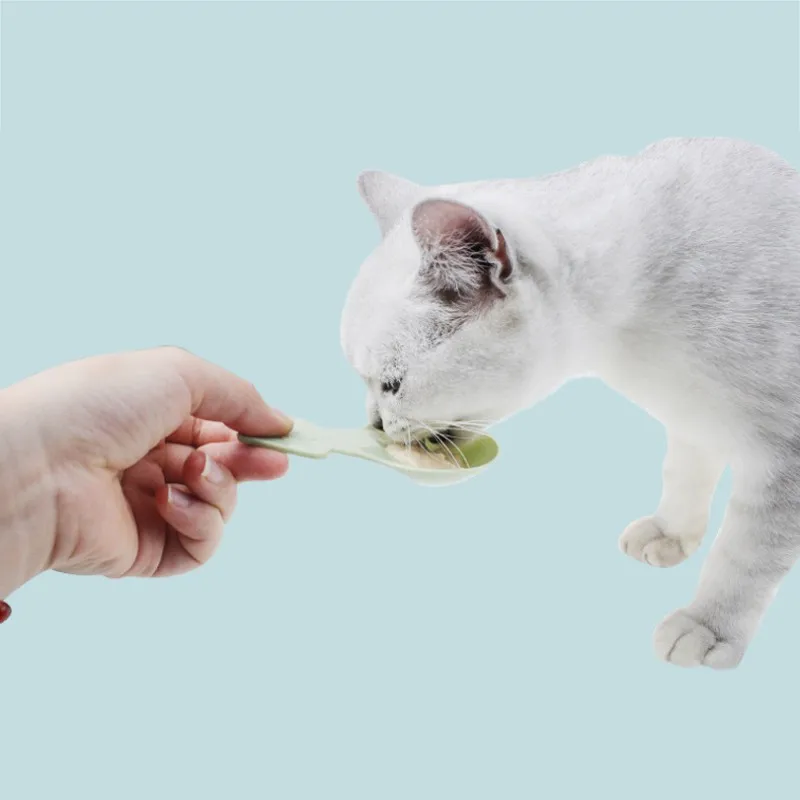 Лопатка для кошек в форме котенка милые однотонные пластиковые ложки корма собак