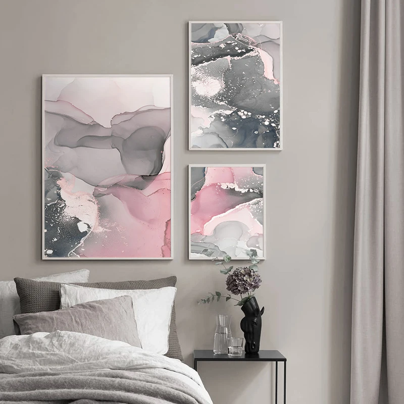 

Scandinavian Abstract Marble Poster Canvas Picture Luxury Style Room Decoration PinkPrints Wall Art Paintings Nordic Home Decor