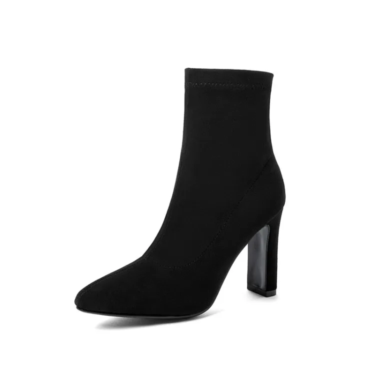 

Autumn winter 2020 new short boots women's fashion thick heel high-heeled fashion boots women's Korean version of pure