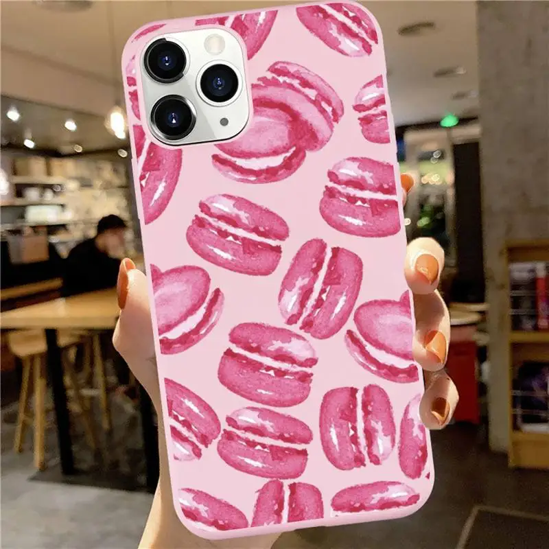 

Sweet Cake Food Macaron Phone Case Candy Color for iPhone 6 7 8 11 12 s mini pro X XS XR MAX Plus luxury design shell coque