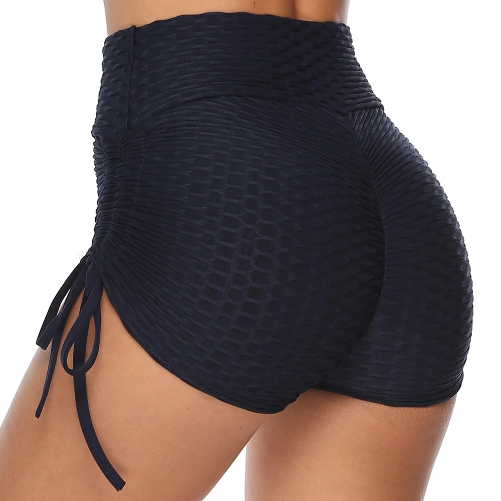 

Women Leggings Yoga Shorts Black Blue Stretch High Waist Gym Booty Push Up Seamless Up Hip Fitness Workout Summer Running Shorts