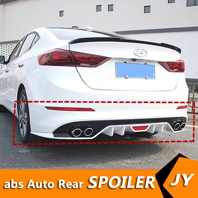 

For Hyundai Elantra ABS Rear Bumper Diffuser Protector For 2016-2018 Elantra Body kit bumper rear Front shovel lip rear spoiler