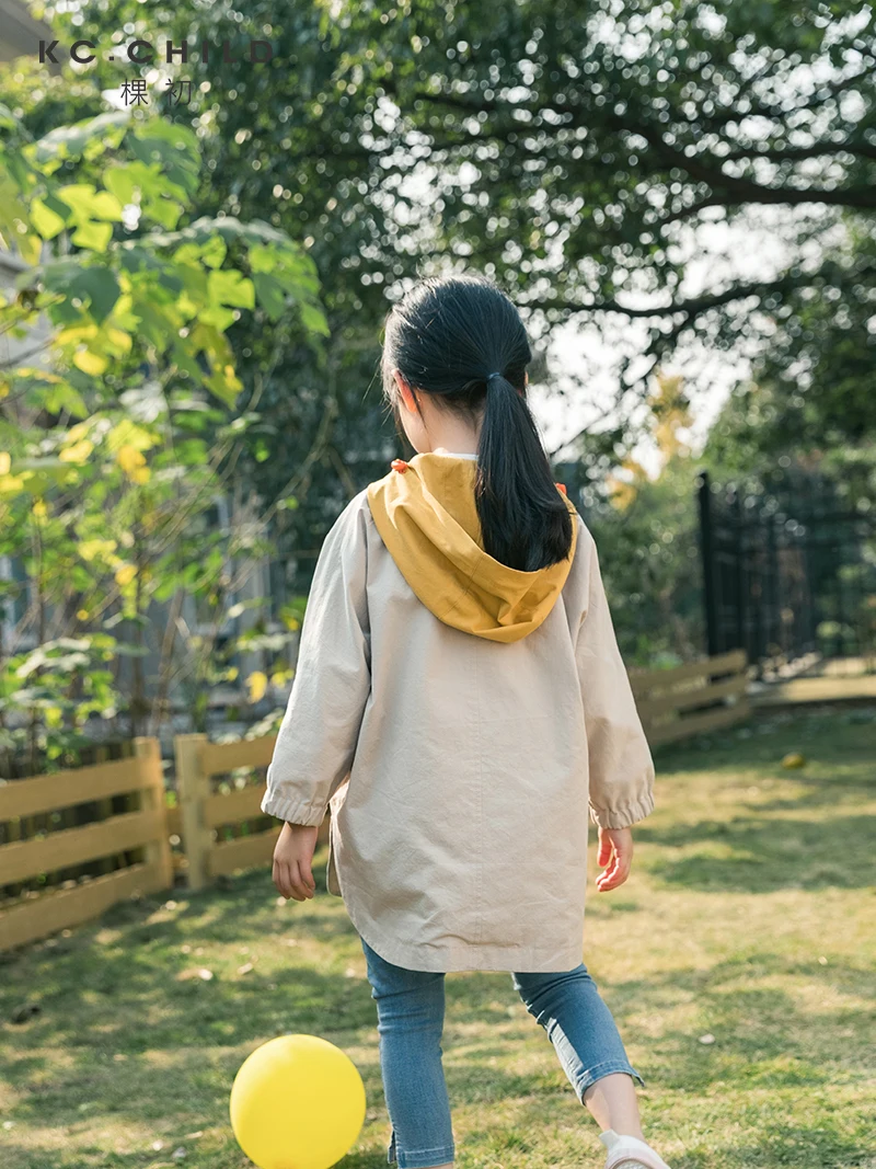 KC.Child/2020SS/новейший детский хлопковый ветрозащитный плащ с капюшоном разных