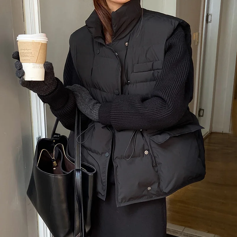 Новинка 2021 осенне зимний пуховый жилет женский короткий ветровка толстая теплая