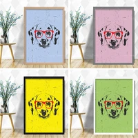 grunge style art dog print dalmatian sketch glasses picture poster